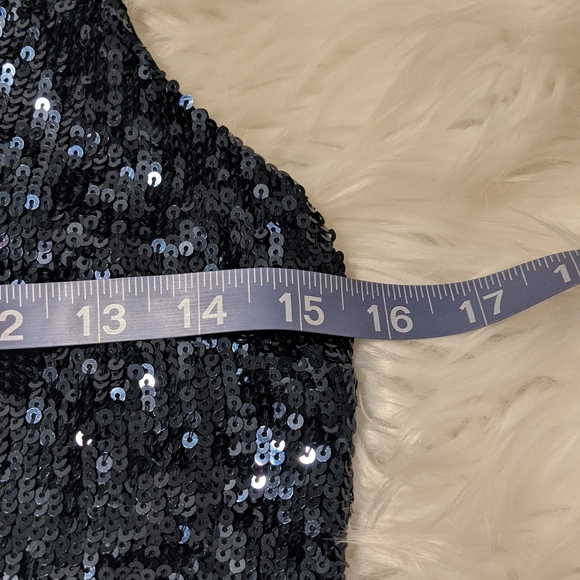 Free People blue sequins slip dress size small - Picture 6 of 7